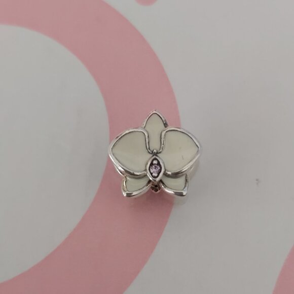 Authentic PANDORA *RETIRED* Sterling Silver White Radiant Orchid  CZ 792074EN12 - Picture 1 of 10